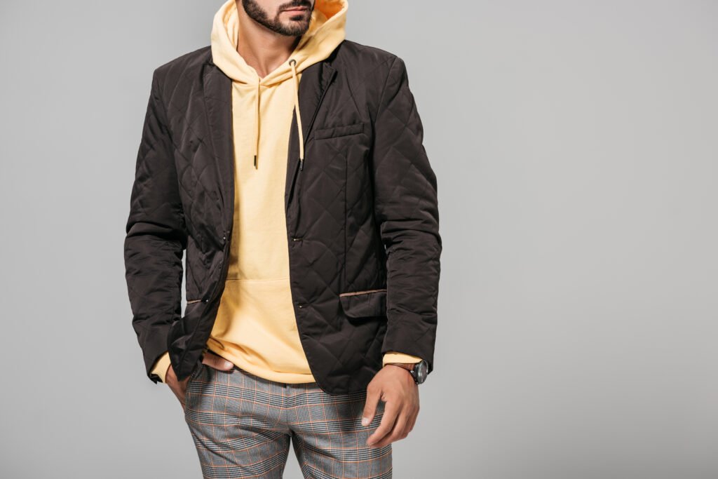 cropped image of male model in stylish autumn outf utc