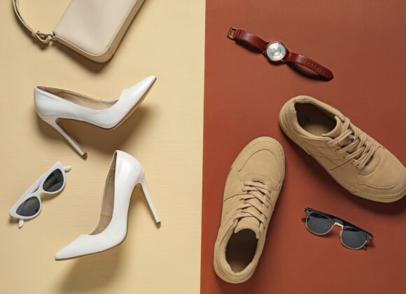 different stylish shoes bag sunglasses and wrist utc