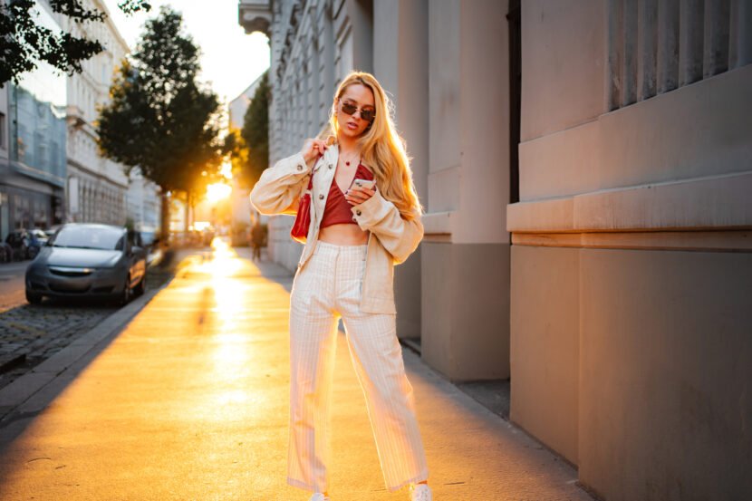 stylish young woman on vienna street during sunset 2026 01 11 10 51 09 utc scaled